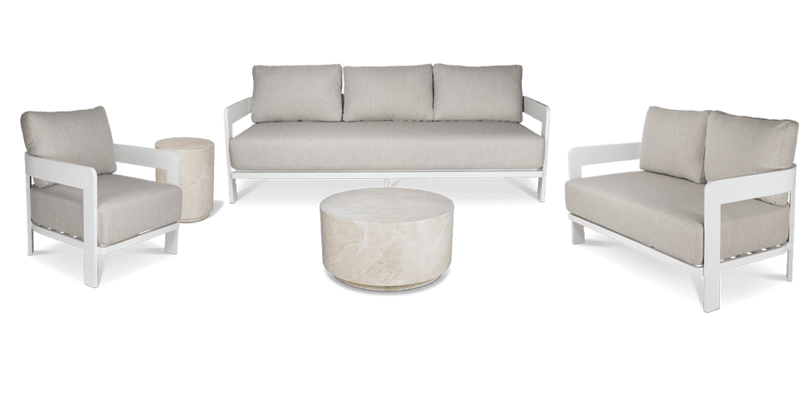 Elements 3 Seater, 2 Seater, Armchair with MGO Firenze Coffee and Side Table