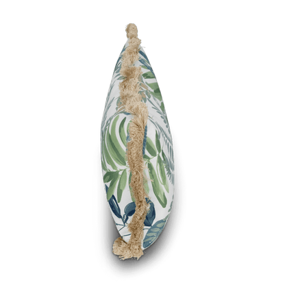 Tahiti Evergreen - 30x50cm Fringed Outdoor Cushion