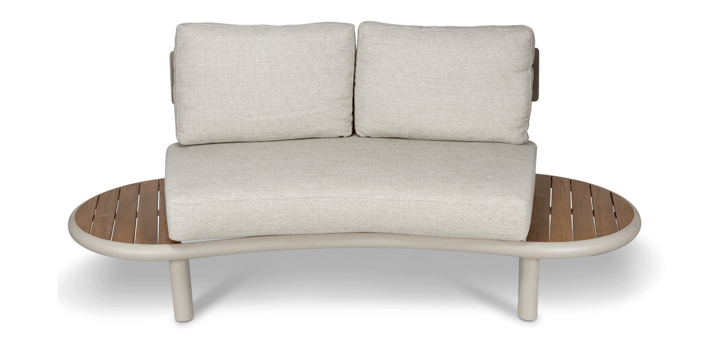 Evoke Curved 4pc Lounge Set in Fawn and Latte Check Cushions