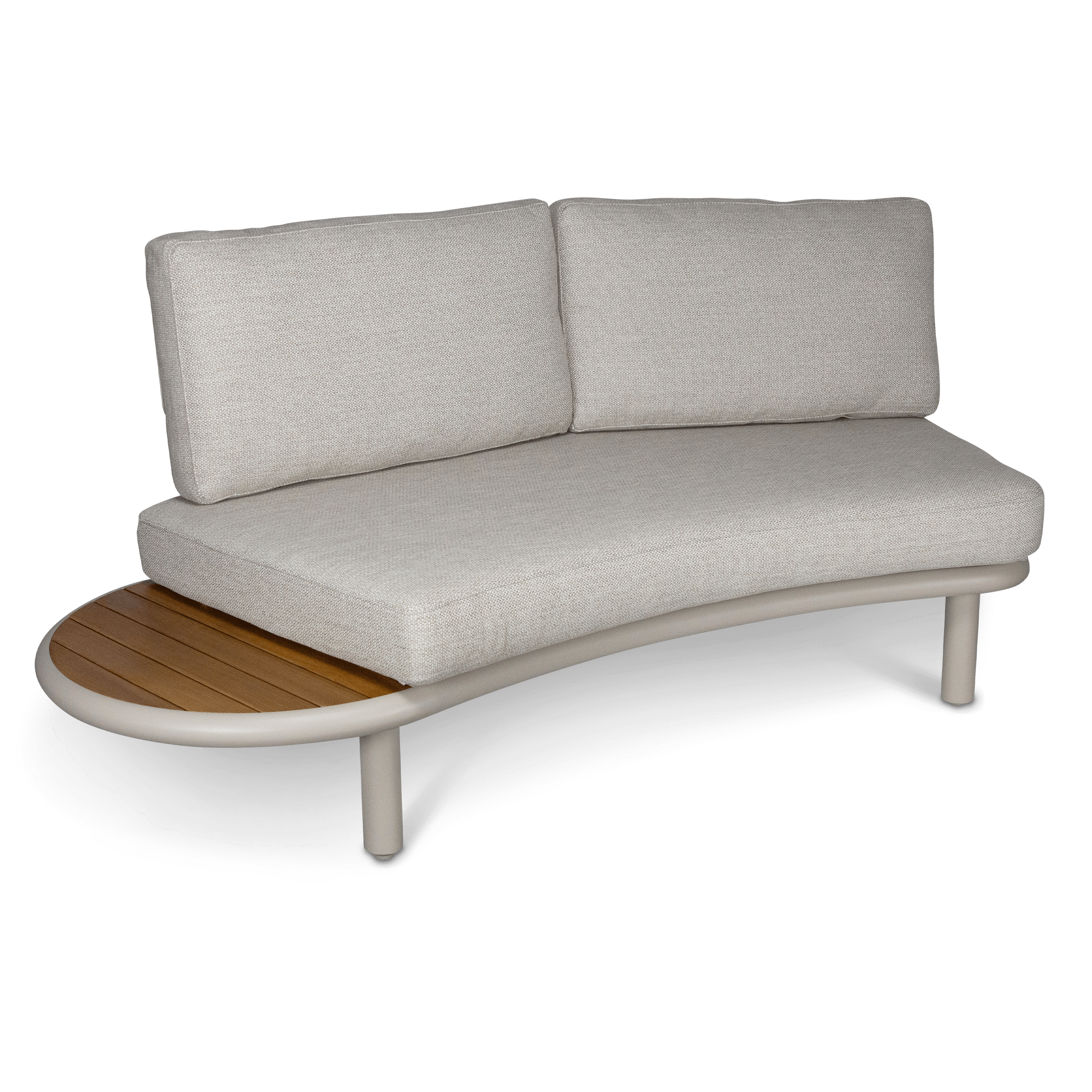 Evoke Curved 4pc Lounge Set in Fawn and Latte Check Cushions