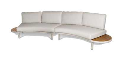 Evoke Curved 4pc Lounge Set in Fawn and Latte Check Cushions
