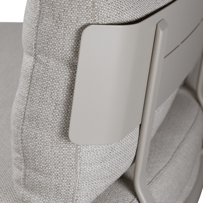 Evoke Curved 4 Seater Lounge (2 Piece) with Coffee and Side Table Set in Fawn