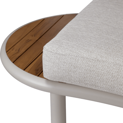 Evoke Curved 4pc Lounge Set in Fawn and Latte Check Cushions