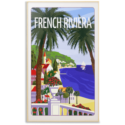 *IN STORE PICK UP ONLY* French Riviera - 60 x 100cm Outdoor UV Wall Art with Beech Aluminium Frame