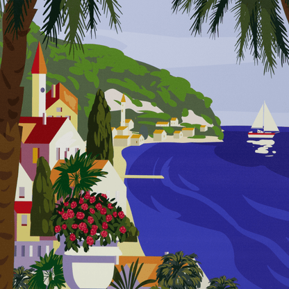 *IN STORE PICK UP ONLY* French Riviera - 60 x 100cm Outdoor UV Wall Art with Beech Aluminium Frame