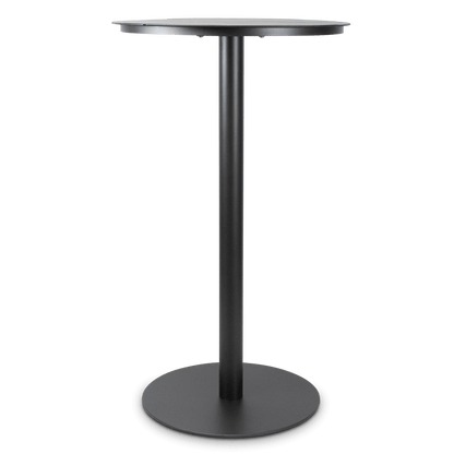 Cafe Collection Round Bar Table in Aluminium and Steel Base in Gunmetal Grey