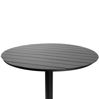 Cafe Collection Round Bar Table in Aluminium and Steel Base in Gunmetal Grey