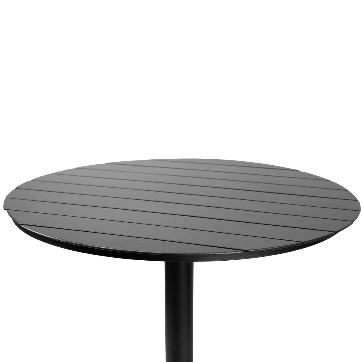 Cafe Collection Round Dining Table in Aluminium and Steel Base in Gunmetal