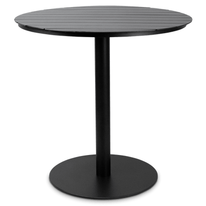 Cafe Collection Round Dining Table in Aluminium and Steel Base in Gunmetal