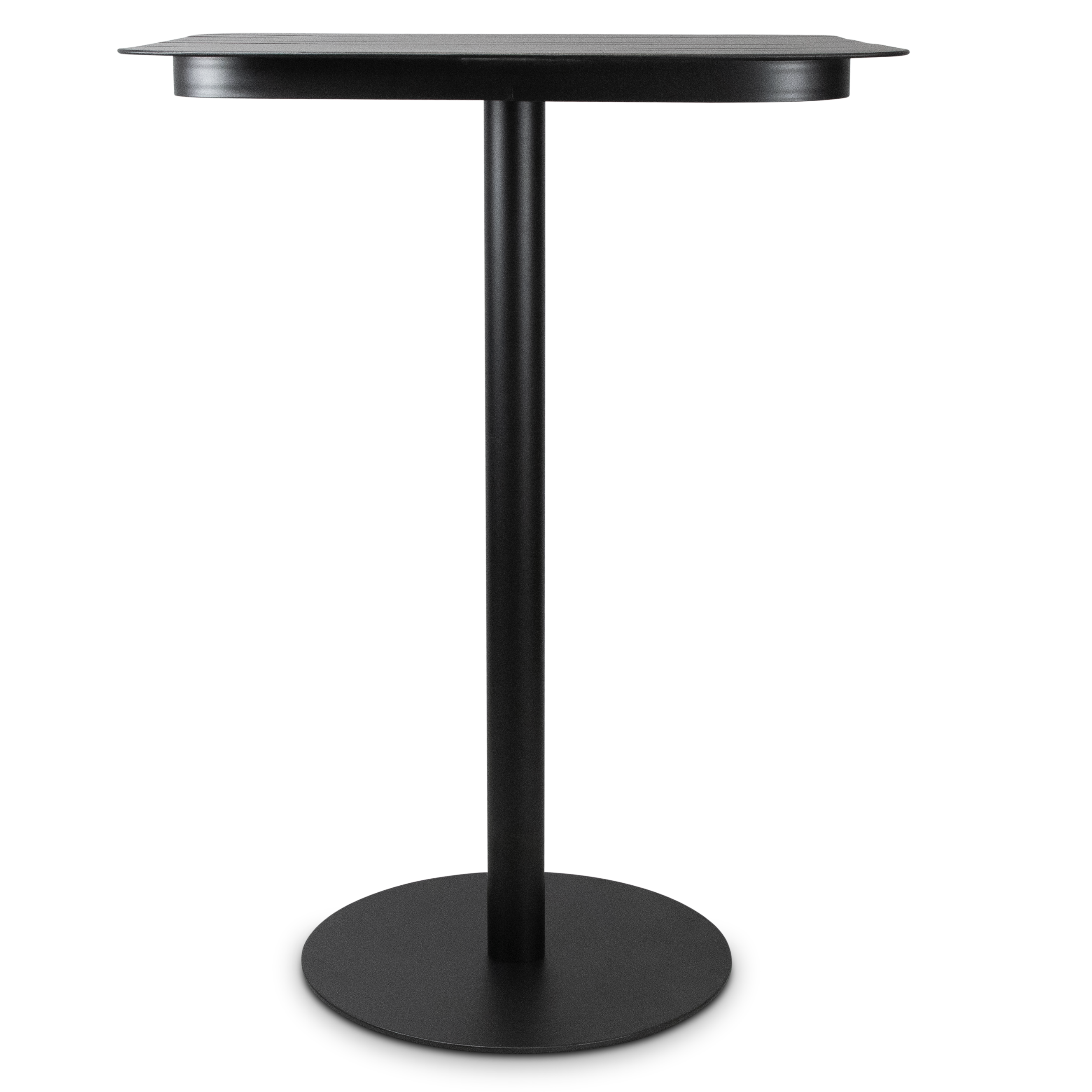 Cafe Collection Square 3pc Bar Suite in Gunmetal with UV Plastic Bar Stools (PP)