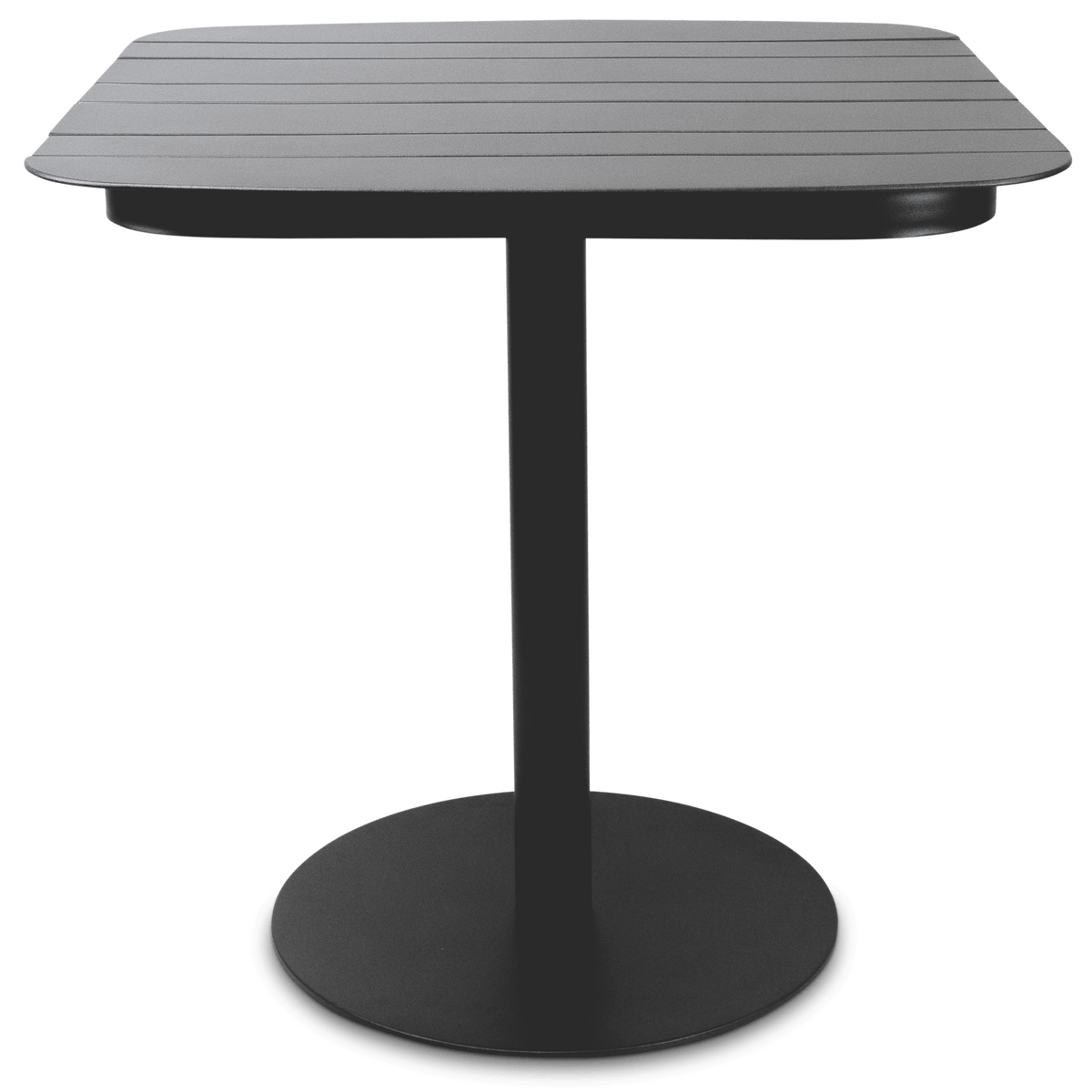 Cafe Collection Square Dining Table in Aluminium and Steel Base in Gunmetal