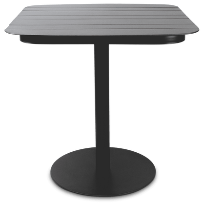 Cafe Collection Square Dining Table in Aluminium and Steel Base in Gunmetal