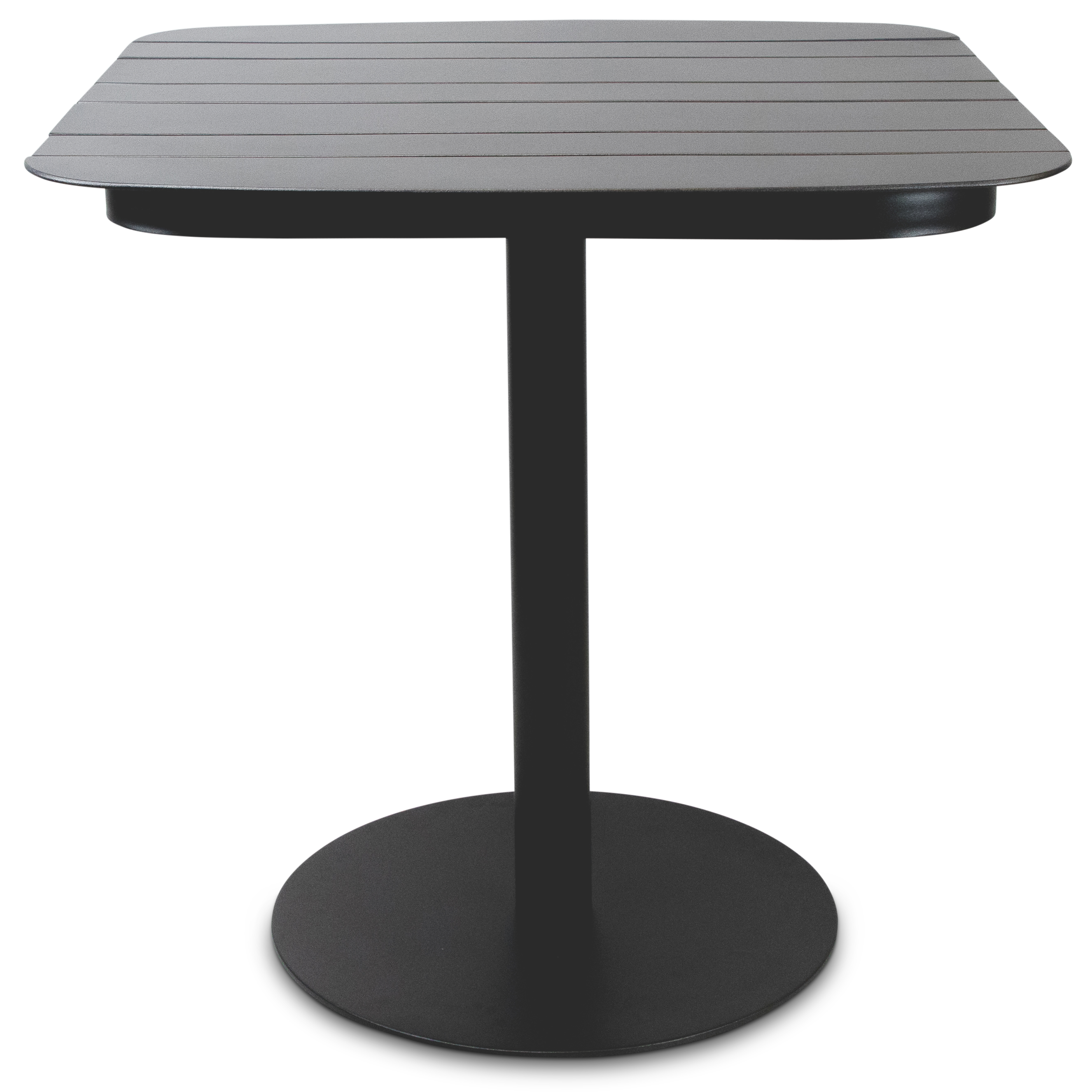 Cafe Collection Square 3pc Dining Suite in Gunmetal with UV Plastic Chairs (PP)