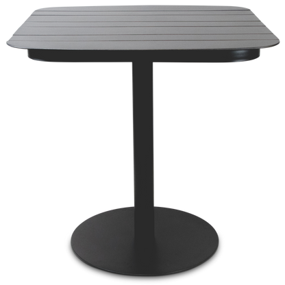 Cafe Collection Square 3pc Dining Suite in Gunmetal with UV Plastic Chairs (PP)