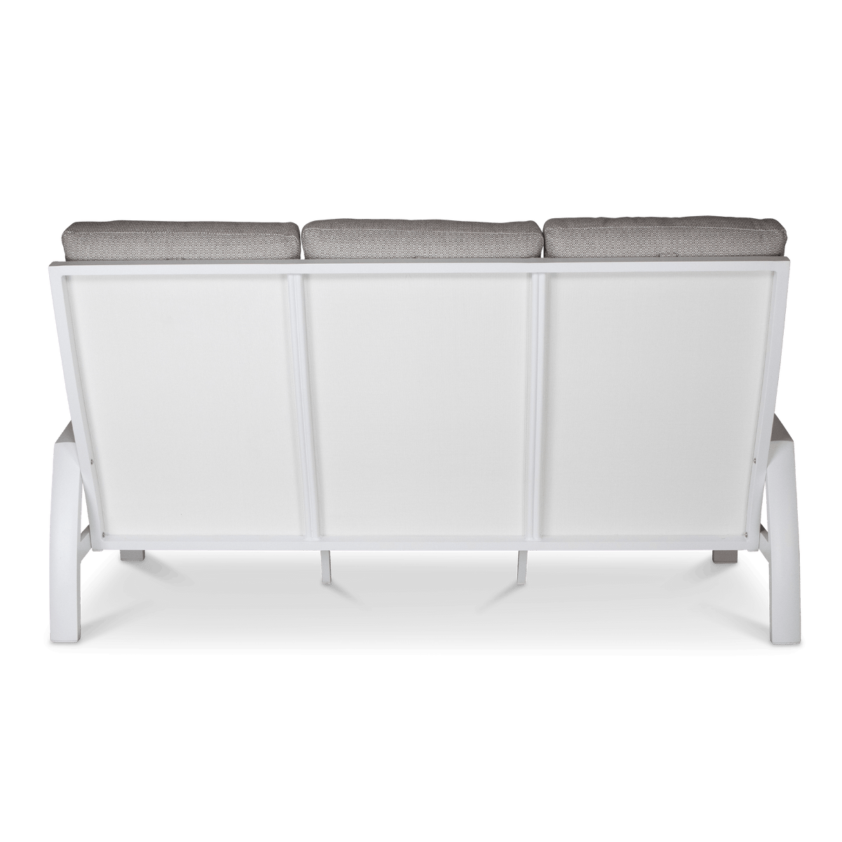 Georgia 3 Seater in Arctic White Aluminium with Ash Spun Polyester Cushions