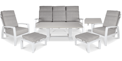 Georgia 7pc Lounge Suite with Reclining Armchairs and Adjustable Height Coffee & Side Table