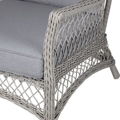 Hamptons 3 Seater in Surfmist Wicker and Dune Spunpoly Cushions - The Furniture Shack
