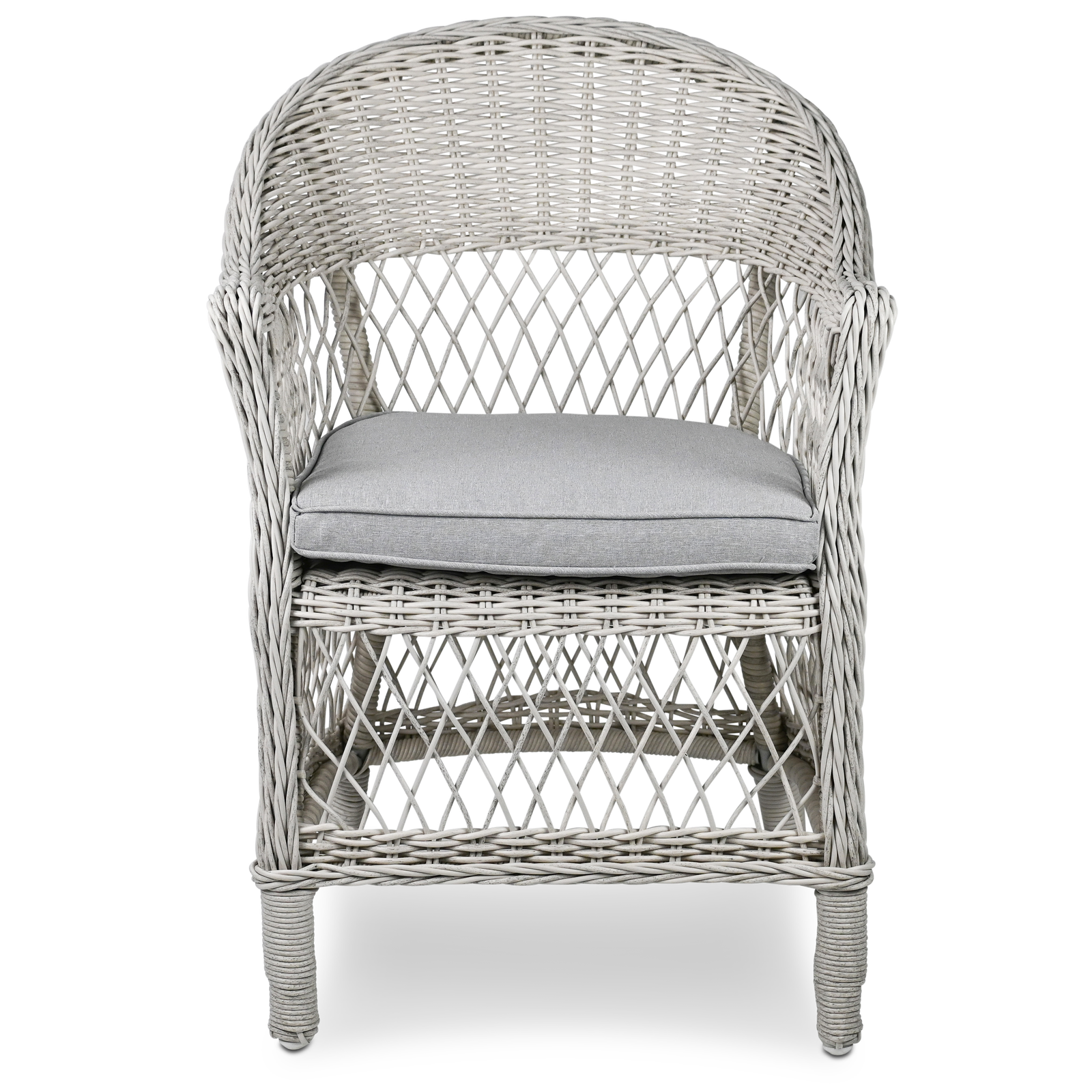 Hamptons Dining Chair in Surfmist Wicker and Dune Spunpoly Cushions - The Furniture Shack