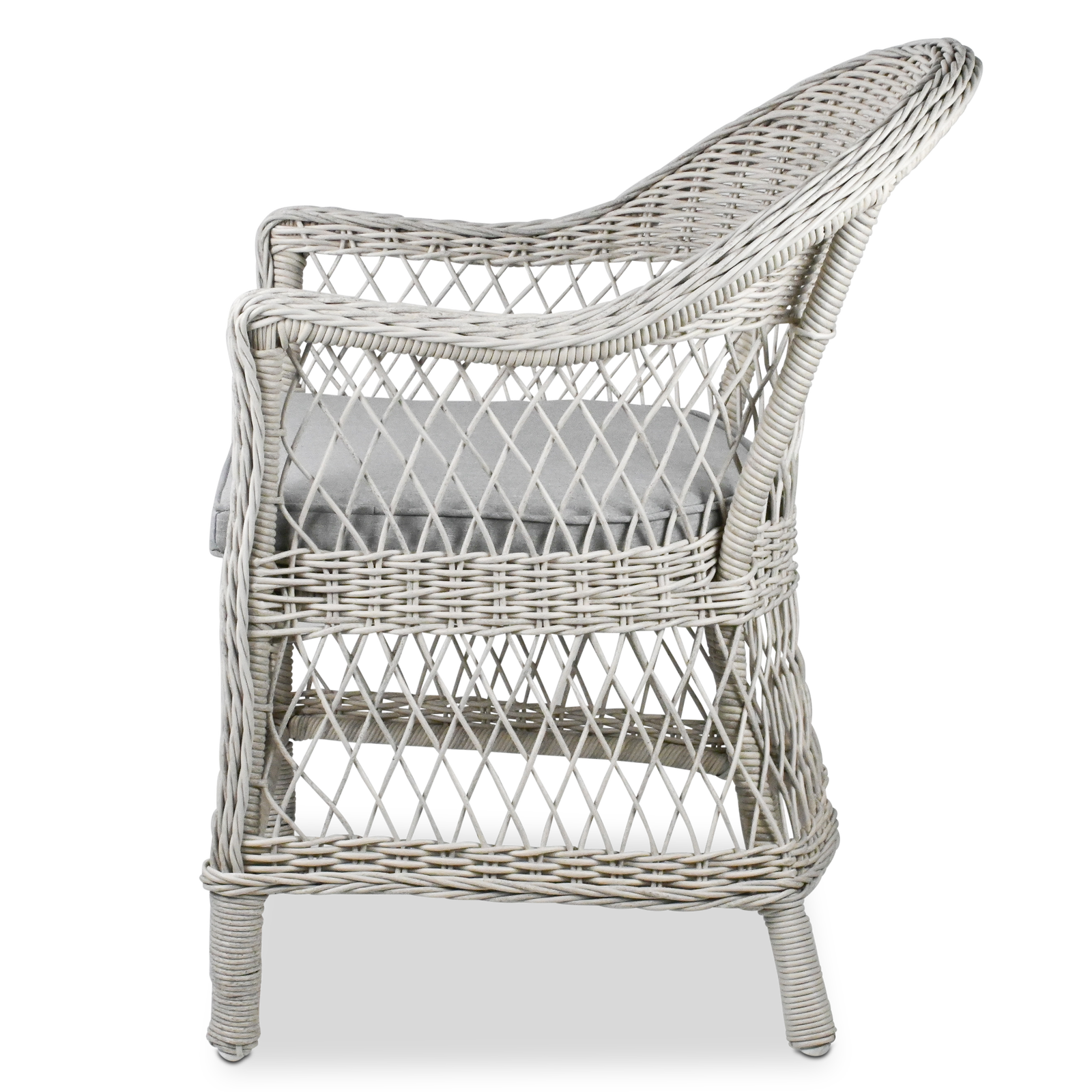 Hamptons Dining Chair in Surfmist Wicker and Dune Spunpoly Cushions - The Furniture Shack