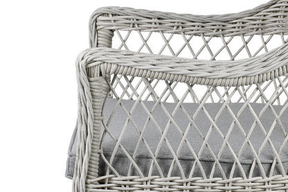 Hamptons Dining Chair in Surfmist Wicker and Dune Spunpoly Cushions - The Furniture Shack