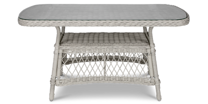 Hamptons Hybrid Coffee Table in Surfmist Wicker with Glass Top - The Furniture Shack