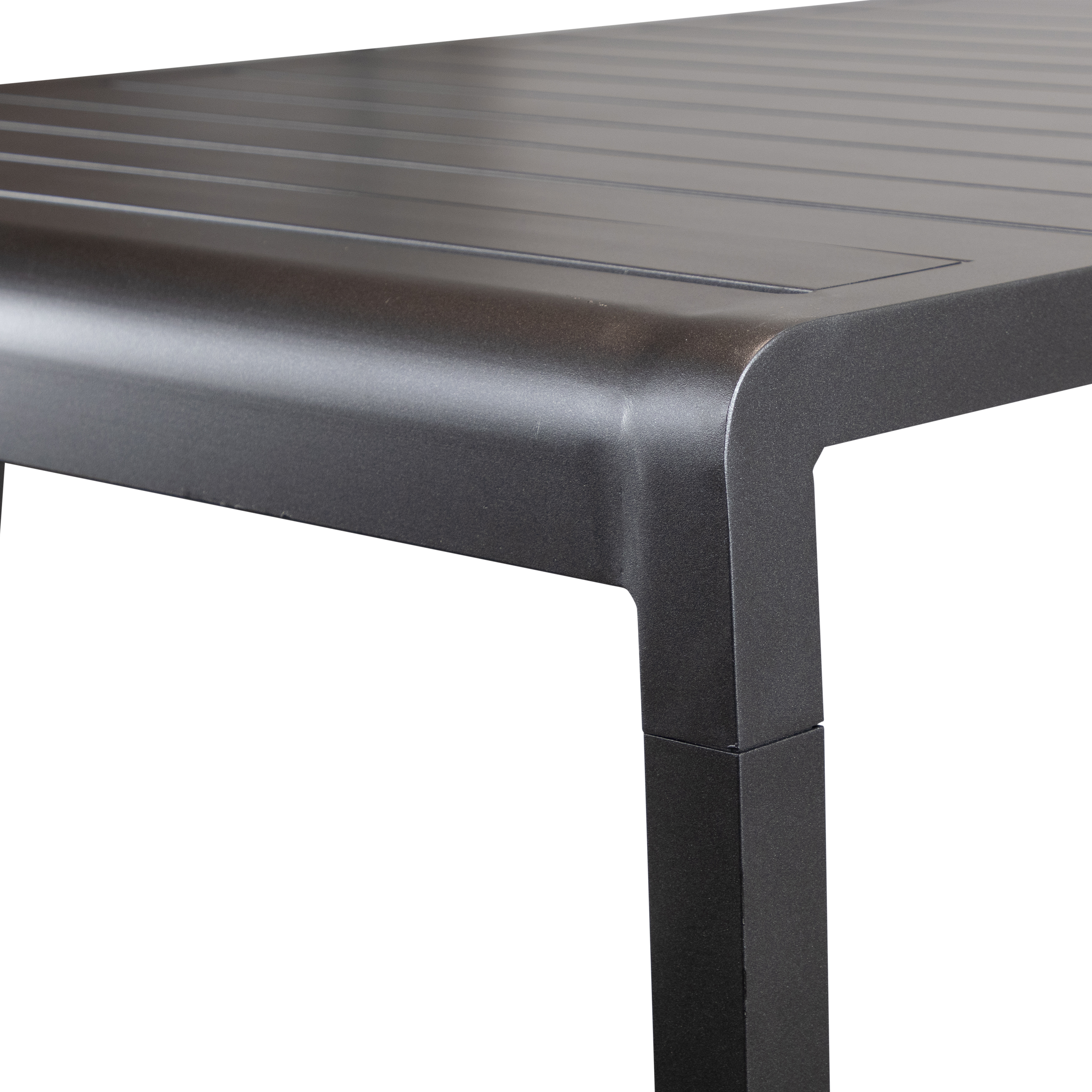 Santorini Rectangle 5pc Bar Suite in Gunmetal Aluminium with Amalfi Bar Stools