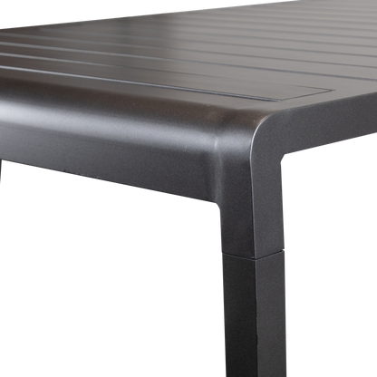Santorini Rectangle 5pc Bar Suite in Gunmetal Aluminium with Amalfi Bar Stools