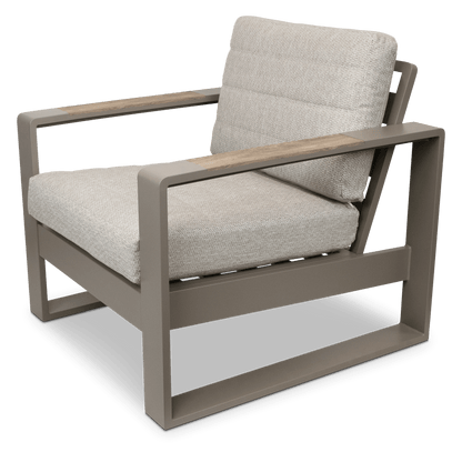 Positano 5 piece lounge in Taupe with Polywood Inset with Aveiro Adjustable Height Coffee Table