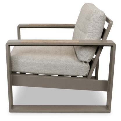 Positano 5 piece lounge in Taupe with Polywood Inset with Aveiro Adjustable Height Coffee Table