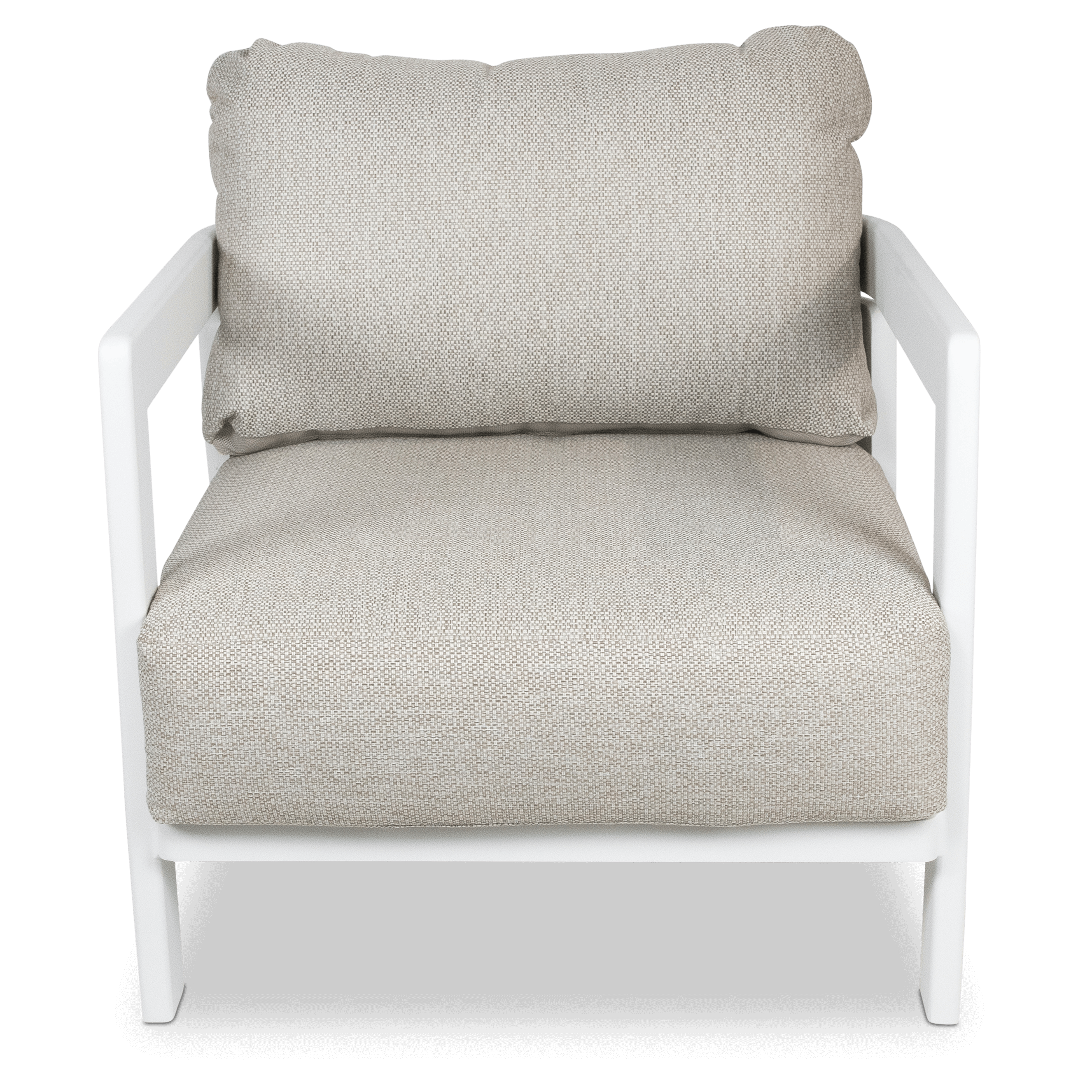 Escape & Ravello Occasional Set in Arctic White with Latte Check Spun Polyester Cushions