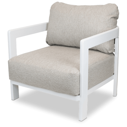 Escape & Ravello Occasional Set in Arctic White with Latte Check Spun Polyester Cushions