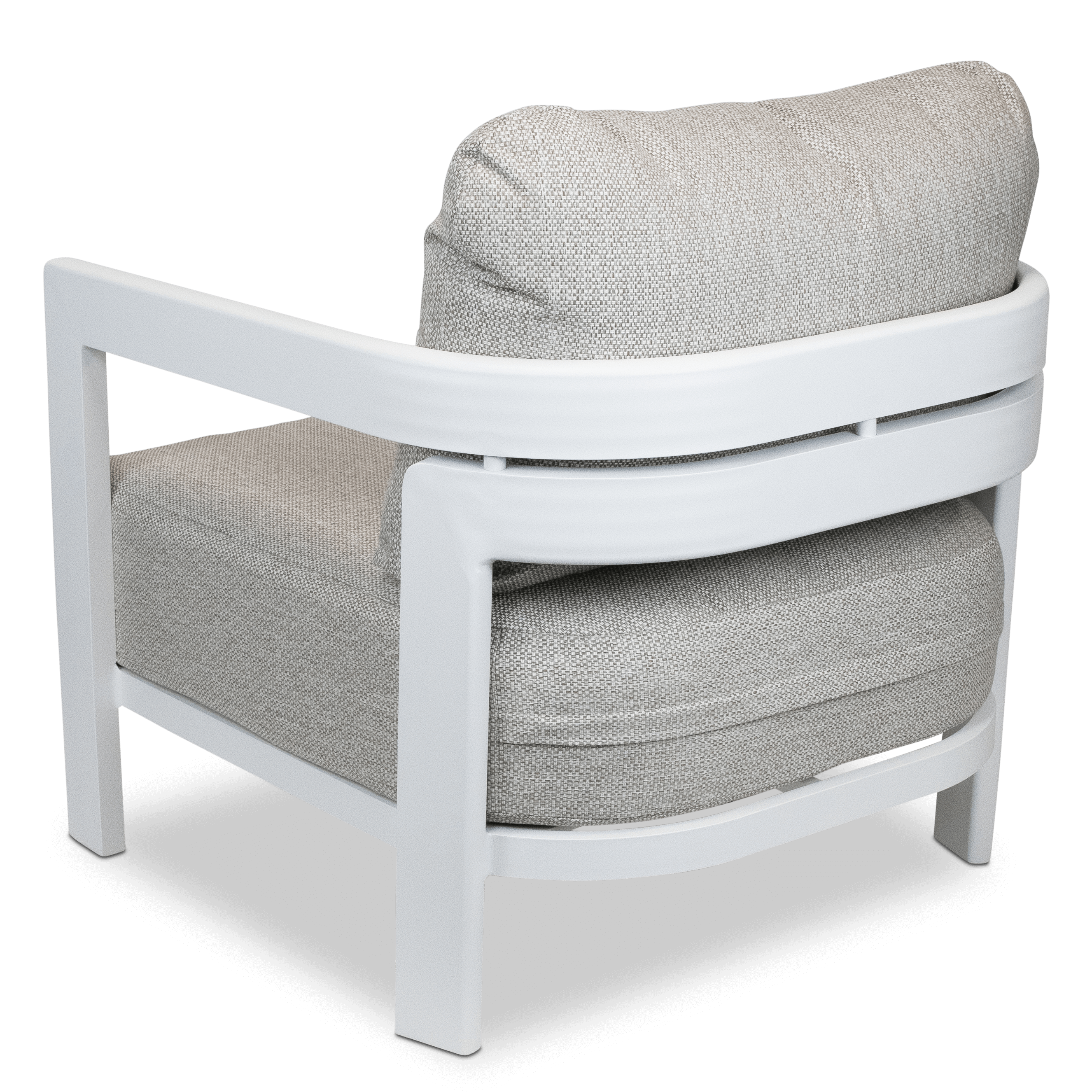 Escape & Ravello Occasional Set in Arctic White with Latte Check Spun Polyester Cushions