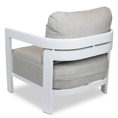 Escape & Ravello Occasional Set in Arctic White with Latte Check Spun Polyester Cushions