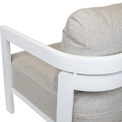 Escape & Ravello Occasional Set in Arctic White with Latte Check Spun Polyester Cushions