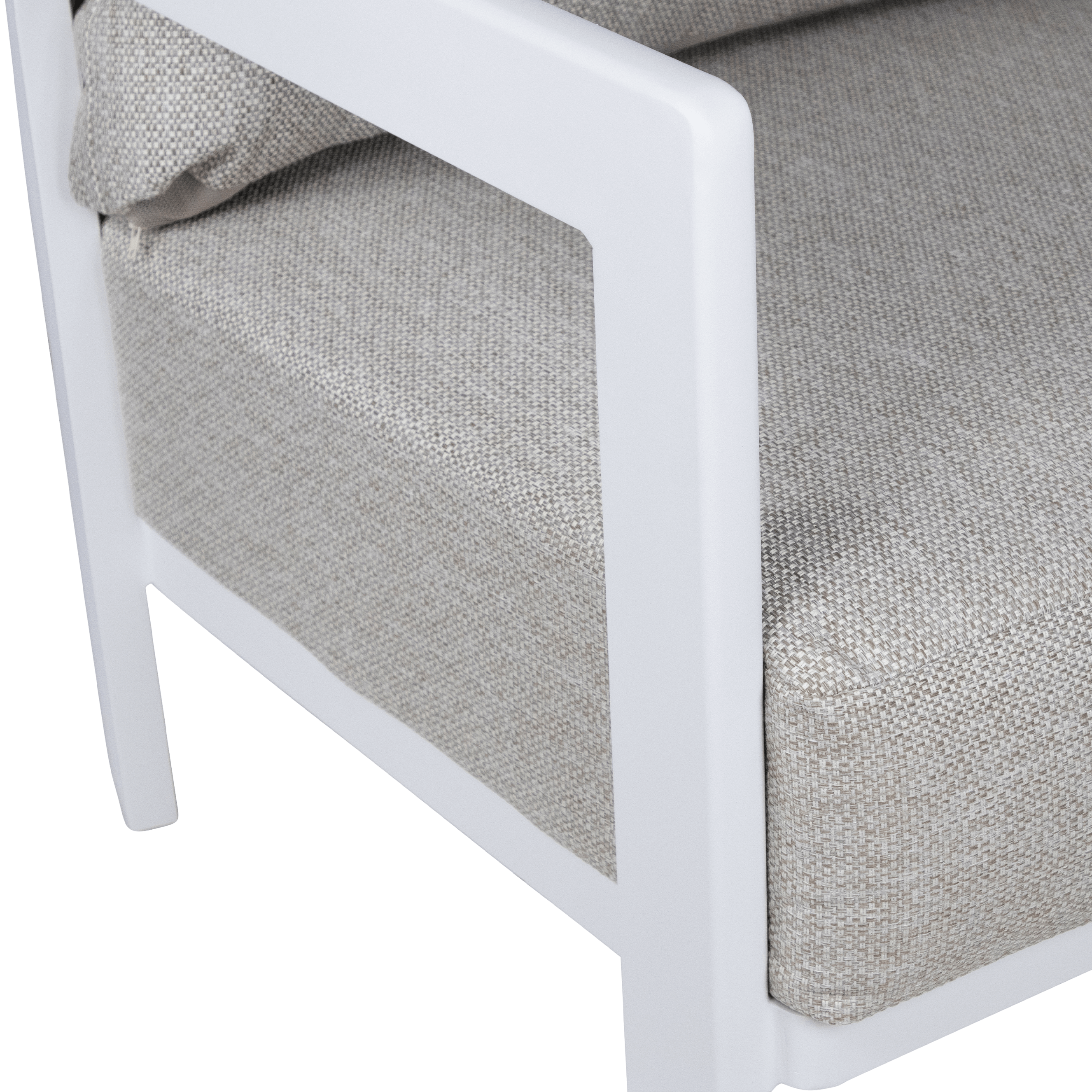 Escape & Ravello Occasional Set in Arctic White with Latte Check Spun Polyester Cushions