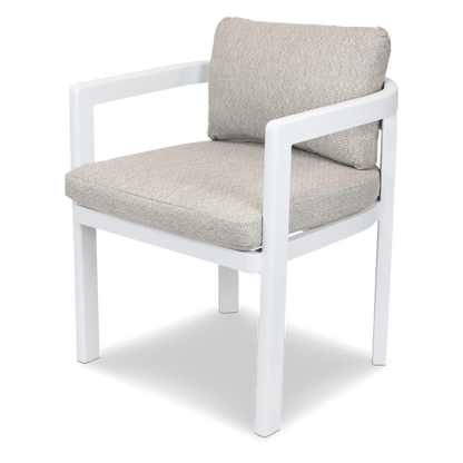 Escape Rectangle Outdoor Dining Setting in Arctic White with Aluminium Chairs