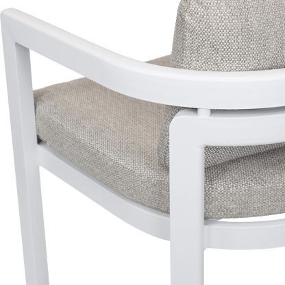 Escape Rectangle Outdoor Dining Setting in Arctic White with Aluminium Chairs