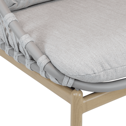 Siesta 3 seater with Coffee Table, Mist Olefin Rope, Icelandic Salt Cushions and Aluminium Frame