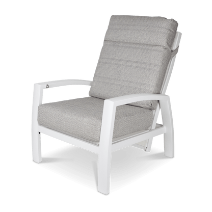 Georgia Reclining Armchair in Arctic White Aluminium with Ash Spun Polyester Cushions