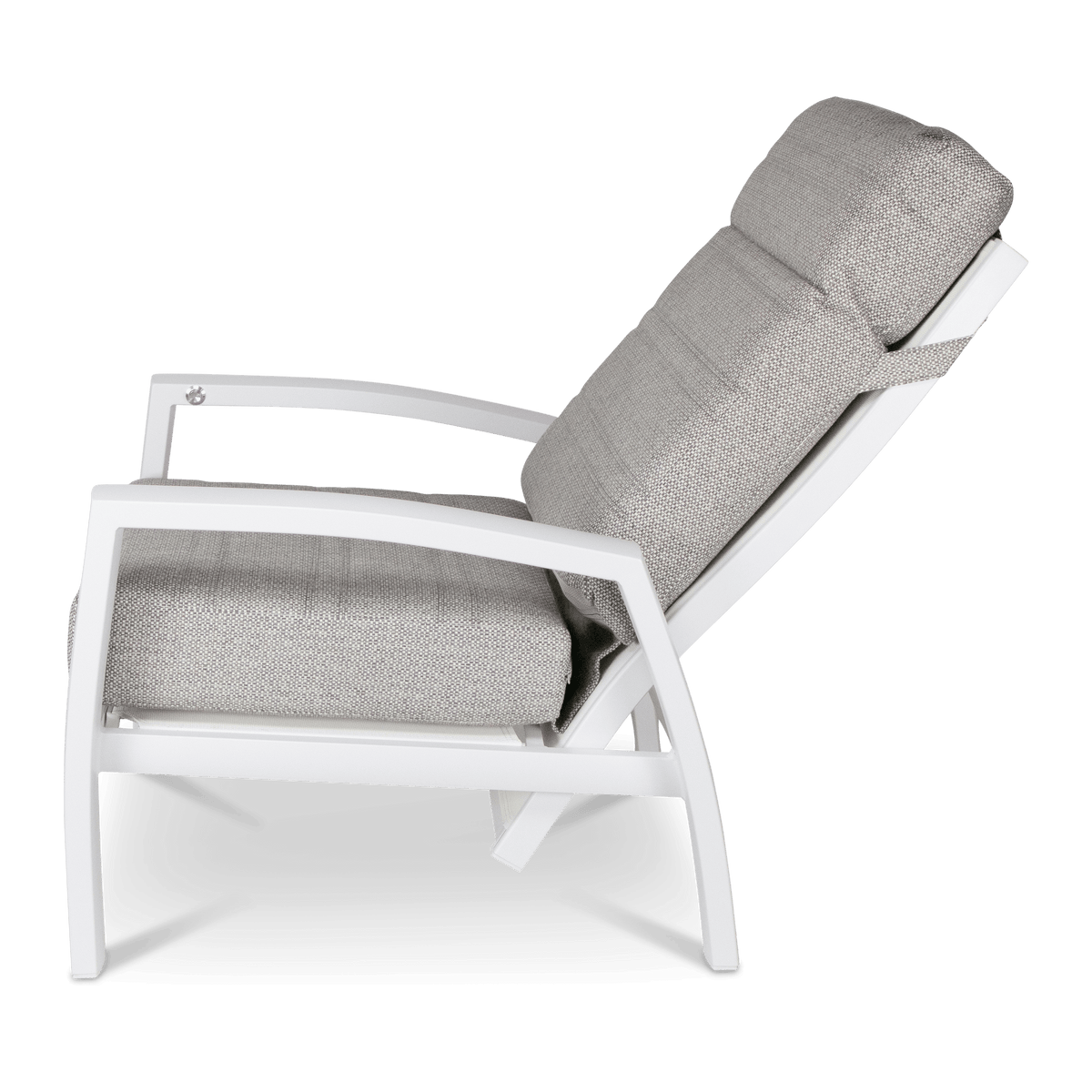 Georgia Reclining Armchair in Arctic White Aluminium with Ash Spun Polyester Cushions