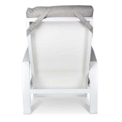 Georgia Reclining Armchair in Arctic White Aluminium with Ash Spun Polyester Cushions
