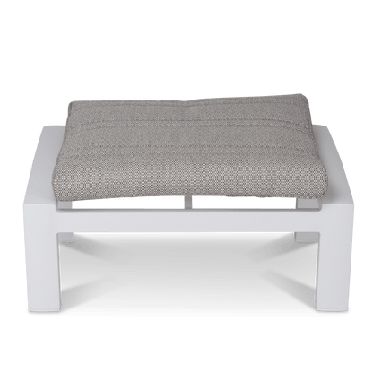 Georgia Footstool in Arctic White Aluminium with Ash Spun Polyester Cushions