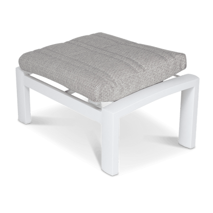 Georgia Footstool in Arctic White Aluminium with Ash Spun Polyester Cushions