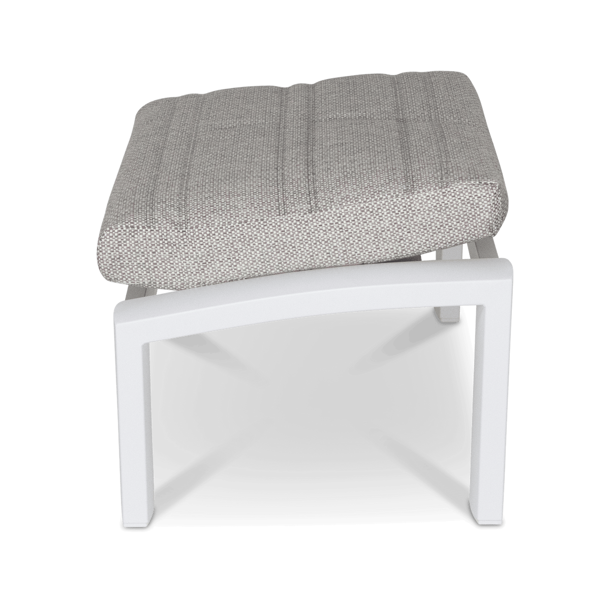 Georgia Footstool in Arctic White Aluminium with Ash Spun Polyester Cushions