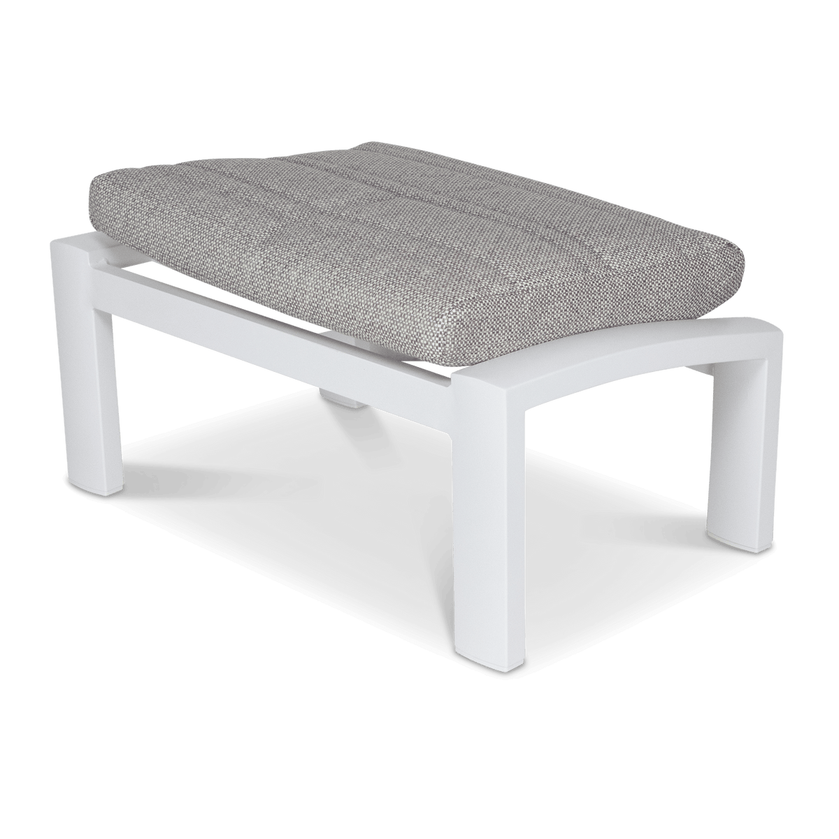 Georgia Footstool in Arctic White Aluminium with Ash Spun Polyester Cushions