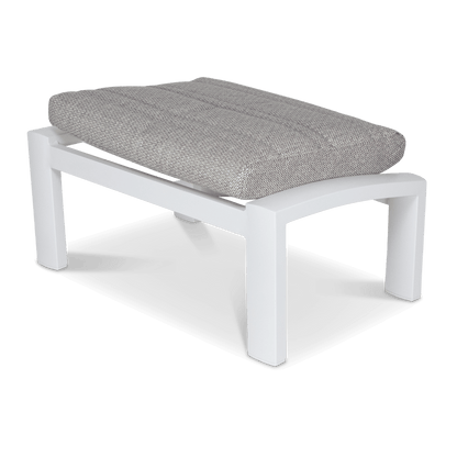 Georgia Footstool in Arctic White Aluminium with Ash Spun Polyester Cushions