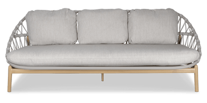 Siesta 3 seater with Coffee Table, Mist Olefin Rope, Icelandic Salt Cushions and Aluminium Frame
