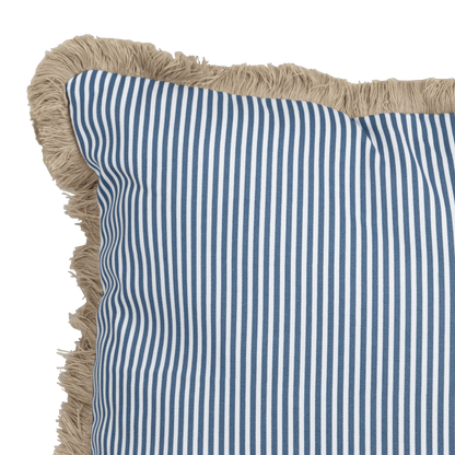 Tahiti Marine Stripe - 30x50cm Fringed Outdoor Cushion
