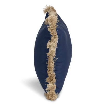 Tahiti Navy - 30x50cm Fringed Outdoor Cushion