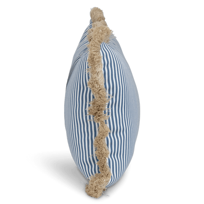 Tahiti Marine Stripe - 30x50cm Fringed Outdoor Cushion